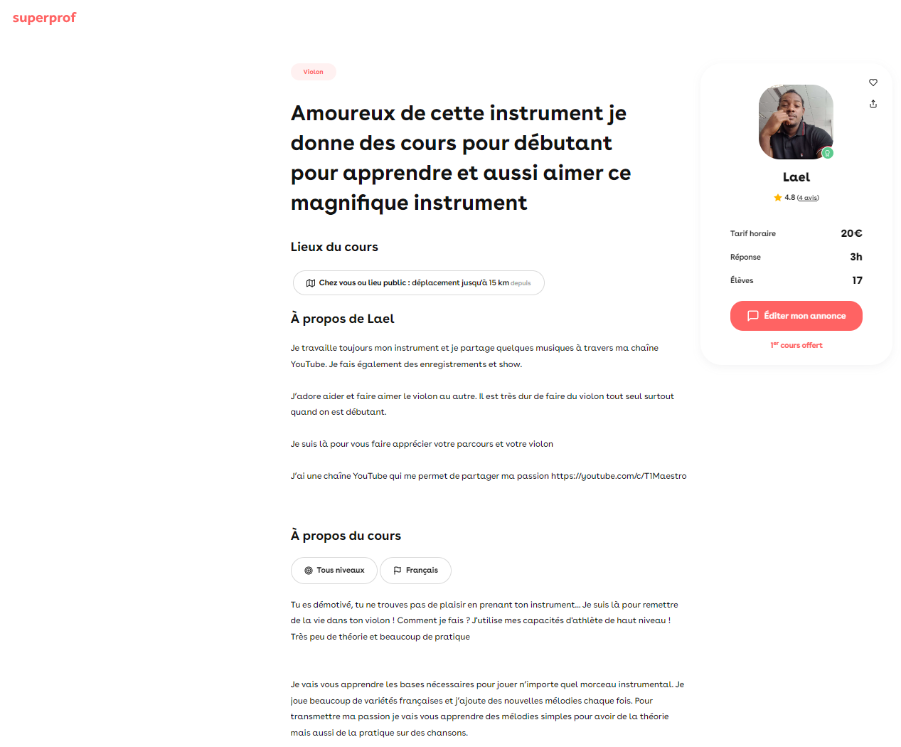 Partage autour du violon